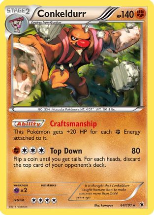 Conkeldurr (64)  - Reverse Holofoil Noble Victories - Holo Rare