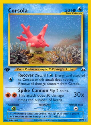 Corsola 037  - 1st Edition Neo Discovery - Uncommon