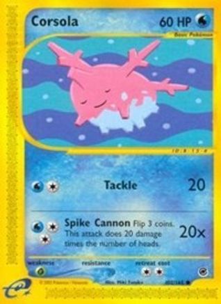 Corsola 102  - Reverse Holofoil Expedition - Common