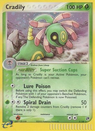 Cradily 003  - Reverse Holofoil Sandstorm - Holo Rare