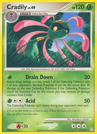 Cradily  - Reverse Holofoil Legends Awakened - Rare