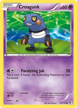 Croagunk (64)  - Reverse Holofoil Boundaries Crossed - Common