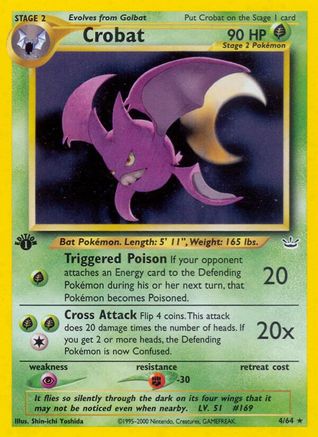 Crobat  - 1st Edition Holofoil Neo Revelation - Holo Rare