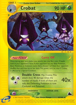 Crobat (6)  - Reverse Holofoil Skyridge - Rare