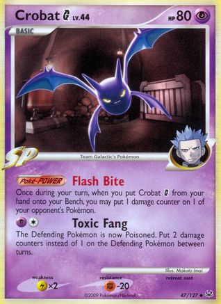 Crobat G 047  - Reverse Holofoil Platinum - Uncommon