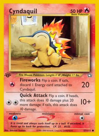 Cyndaquil (57) (57) 057  - 1st Edition Neo Genesis - Common