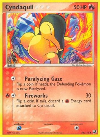 Cyndaquil 054  - Reverse Holofoil Unseen Forces - Common