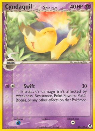Cyndaquil (Delta Species) 045  - Reverse Holofoil Dragon Frontiers - Common