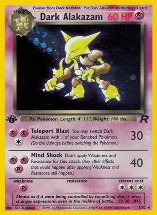 Dark Alakazam (1) (1) 001  - 1st Edition Holofoil Team Rocket - Holo Rare