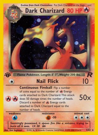 Dark Charizard (4) (4) 004  - 1st Edition Holofoil Team Rocket - Holo Rare