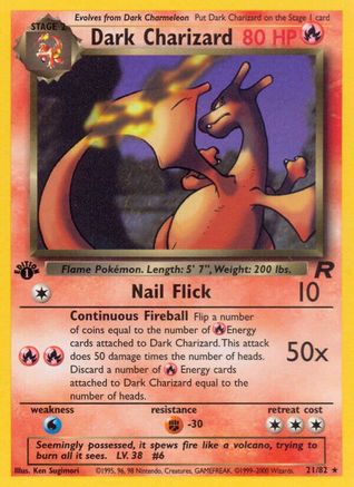 Dark Charizard (21) (21) 021  - 1st Edition Team Rocket - Rare