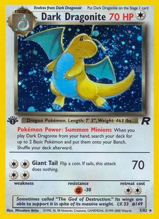 Dark Dragonite (5) (5) 005  - 1st Edition Holofoil Team Rocket - Holo Rare