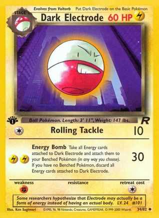 Dark Electrode 034  - 1st Edition Team Rocket - Uncommon