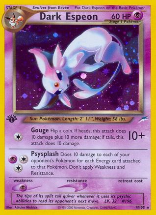 Dark Espeon  - 1st Edition Holofoil Neo Destiny - Holo Rare