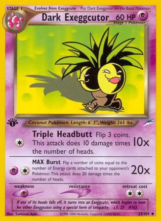 Dark Exeggcutor 033  - 1st Edition Neo Destiny - Uncommon