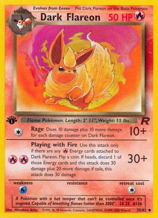 Dark Flareon 035  - 1st Edition Team Rocket - Uncommon