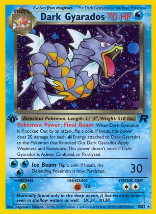 Dark Gyarados (8) (8) 008  - 1st Edition Holofoil Team Rocket - Holo Rare