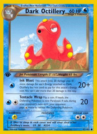 Dark Octillery 062  - 1st Edition Neo Destiny - Common