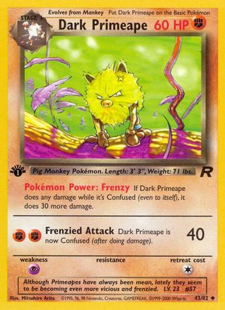 Dark Primeape 043  - 1st Edition Team Rocket - Uncommon