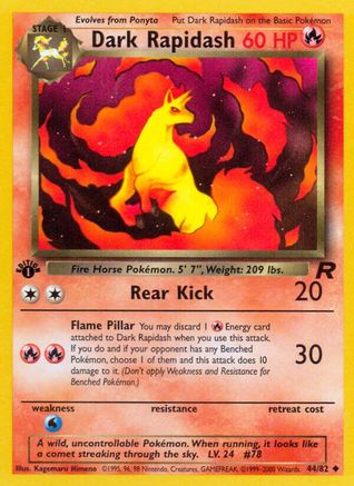 Dark Rapidash 044  - 1st Edition Team Rocket - Uncommon