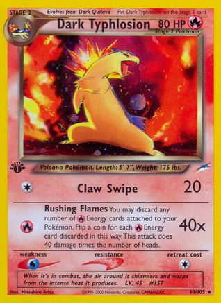 Dark Typhlosion 010  - 1st Edition Holofoil Neo Destiny - Holo Rare
