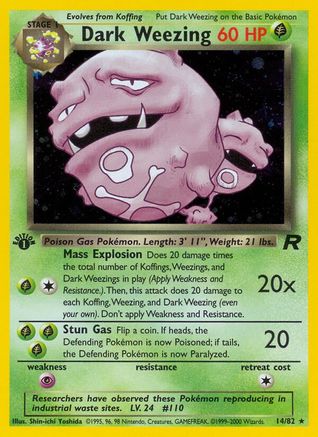 Dark Weezing (14) (14) 014  - 1st Edition Holofoil Team Rocket - Holo Rare
