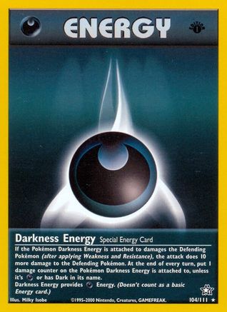 Darkness Energy 104  - 1st Edition Neo Genesis - Rare