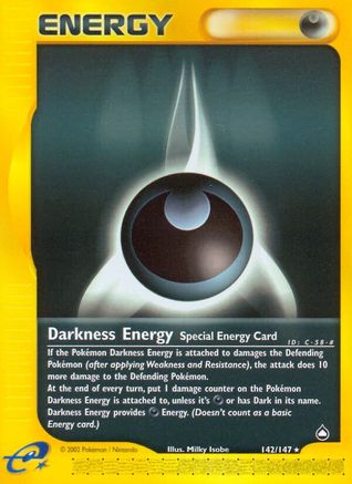 Darkness Energy  - Reverse Holofoil Aquapolis - Rare