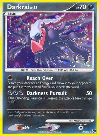 Darkrai (3)  - Reverse Holofoil Great Encounters - Holo Rare