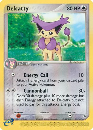 Delcatty - 29/109/109  - Reverse Holofoil Ruby and Sapphire - Uncommon