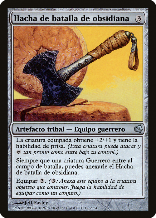 Obsidian Battle-Axe (Spanish) - "Hacha de batalla de obsidiana" (PS11-196) - Salvat 2011