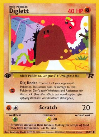 Diglett 052  - 1st Edition Team Rocket - Common