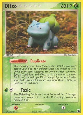Ditto (Bulbasaur) 036  - Reverse Holofoil Delta Species - Uncommon