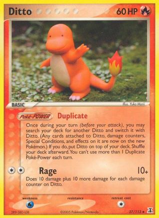 Ditto (Charmander) 037/113  - Reverse Holofoil Delta Species - Uncommon