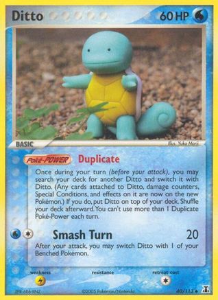 Ditto (Squirtle) 040/113  - Reverse Holofoil Delta Species - Uncommon