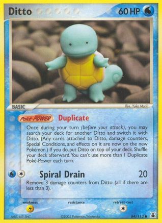 Ditto (Squirtle) 064/113  - Reverse Holofoil Delta Species - Common