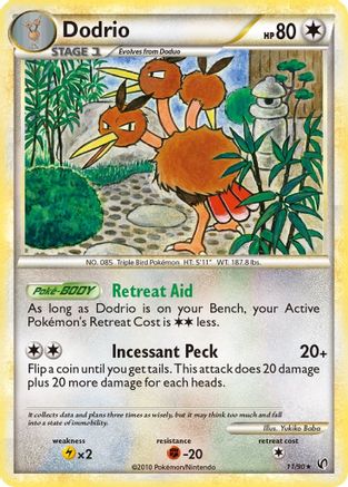 Dodrio  - Reverse Holofoil Undaunted - Rare