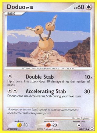 Doduo 080  - Reverse Holofoil Mysterious Treasures - Common