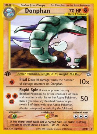 Donphan 021  - 1st Edition Neo Genesis - Rare