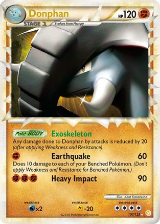 Donphan (Prime) 107  - Holofoil HeartGold SoulSilver - Ultra Rare
