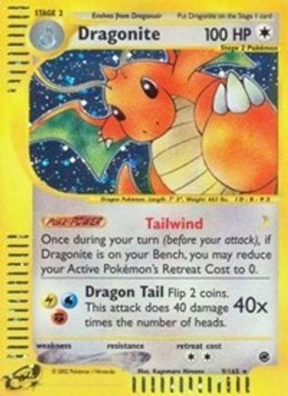 Dragonite (9)  - Reverse Holofoil Expedition - Holo Rare