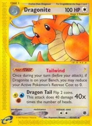 Dragonite (43)  - Reverse Holofoil Expedition - Rare