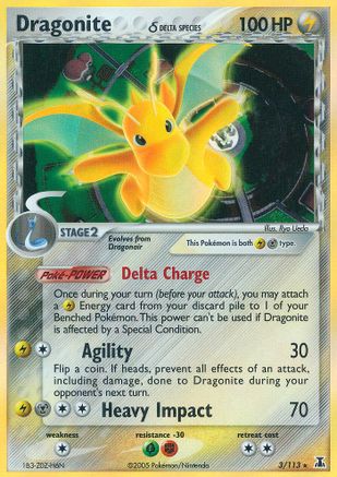 Dragonite (Delta Species) 003  - Holofoil Delta Species - Holo Rare