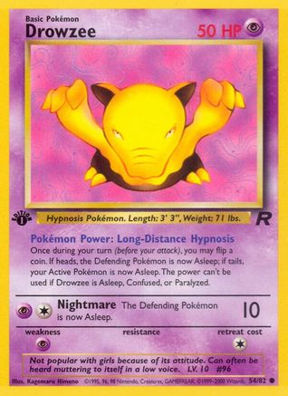 Drowzee 054  - 1st Edition Team Rocket - Common
