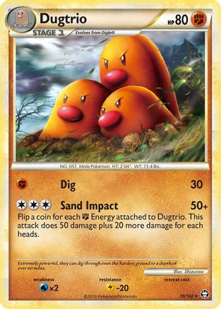 Dugtrio 019/102  - Reverse Holofoil Triumphant - Rare