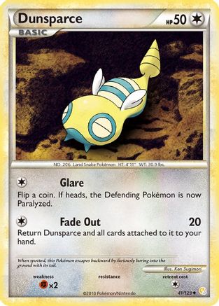 Dunsparce 041  - Reverse Holofoil HeartGold SoulSilver - Uncommon