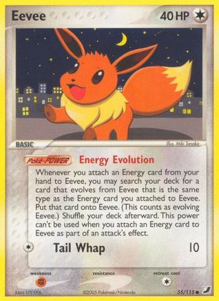 Eevee 055  - Reverse Holofoil Unseen Forces - Common