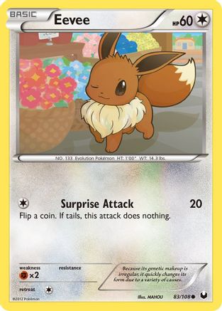 Eevee (83) (83) 083  - Reverse Holofoil Dark Explorers - Common