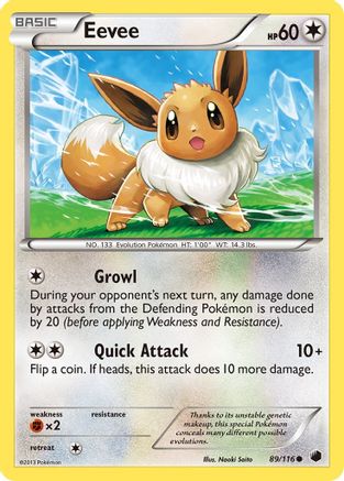 Eevee (89) (89) 089  - Reverse Holofoil Plasma Freeze - Common