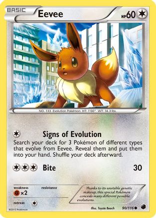 Eevee (90) (90) 090  - Reverse Holofoil Plasma Freeze - Common